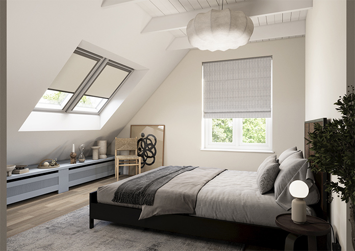 Emily Bond Oscar Stripe, Indigo - Twist&Fit Roman Blind - Image 7